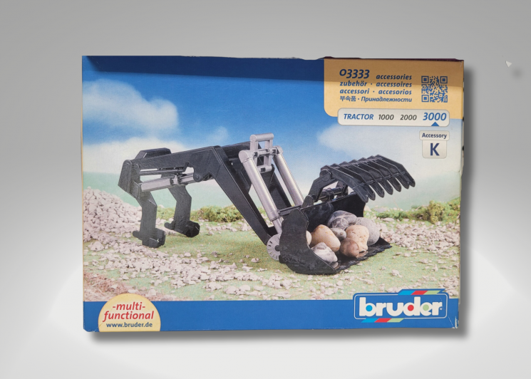 Loader avec bucket à roche de tracteur bruder – Jouet